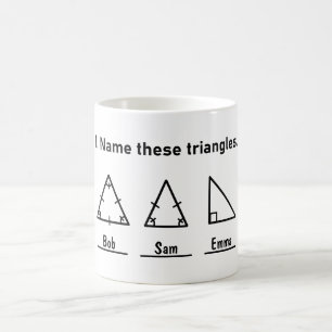 Diese Dreiecke, das lustige Mathe-Sprichwort, der  Kaffeetasse