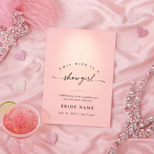 Diese Ehefrau ist ein Showgirl Pink Junggesellinne Einladung