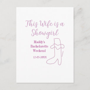 Diese Ehefrau ist eine Showgirl-Junggesellinnen-Ab Postkarte