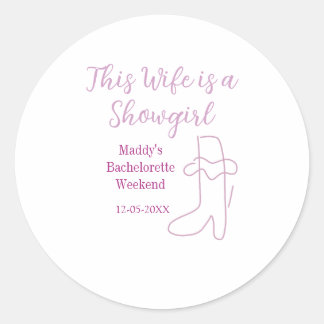 Diese Ehefrau ist eine Showgirl-Junggesellinnen-Ab Runder Aufkleber