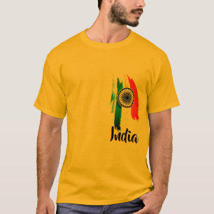 Diese Farben führen nicht zu indianischem Tiranga- T-Shirt