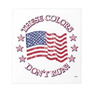 Diese Farben laufen nicht! American Flag & Stars Notizblock