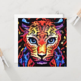 Diese farbenfrohe Leopard Look Flat Card