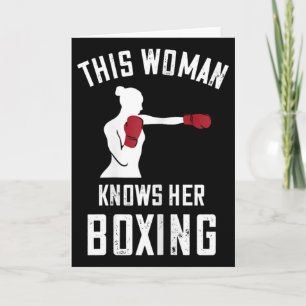 Diese Frau kennt Boxen Boxer Kickboxen Boxhandschu Karte
