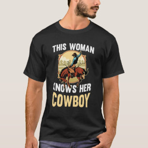 Diese Frau kennt ihre Cowboy-Reiter-Western-Rode T-Shirt