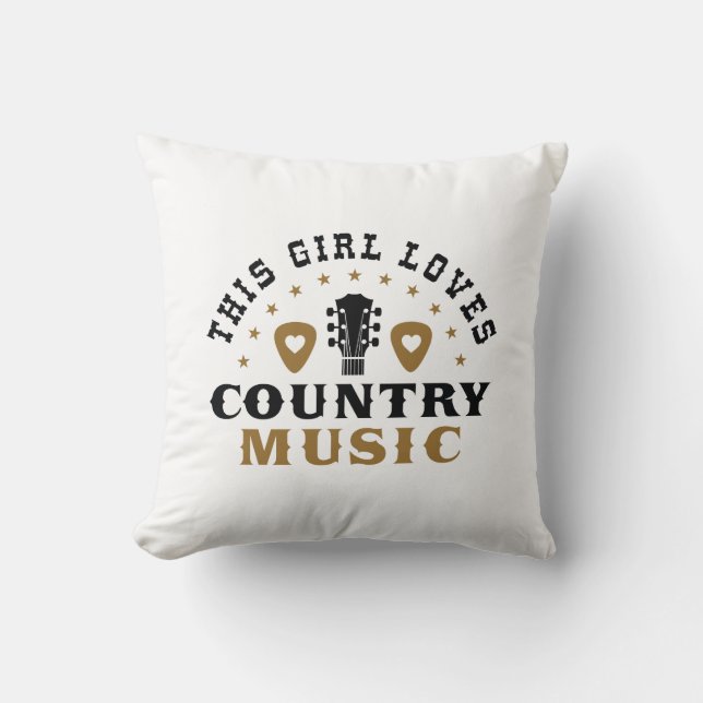 Diese Girl-Lieben Country Music Kissen (Vorderseite)
