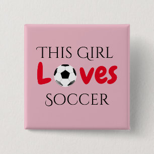 Diese Girl Lieben Fußball - Fußball Button