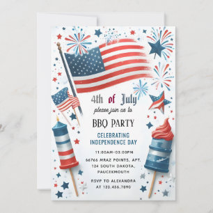 Diese Grillen Red White Blue USA Flag 4. Juli Part Einladung