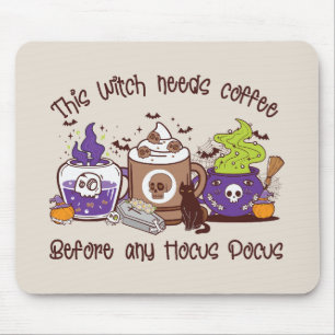 Diese Hexe braucht Kaffee Mousepad