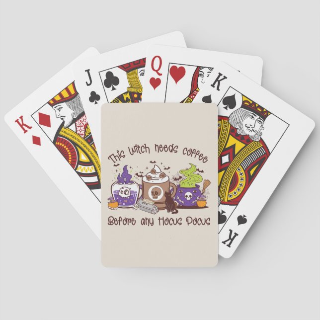 Diese Hexe braucht Kaffee Spielkarten (Rückseite)