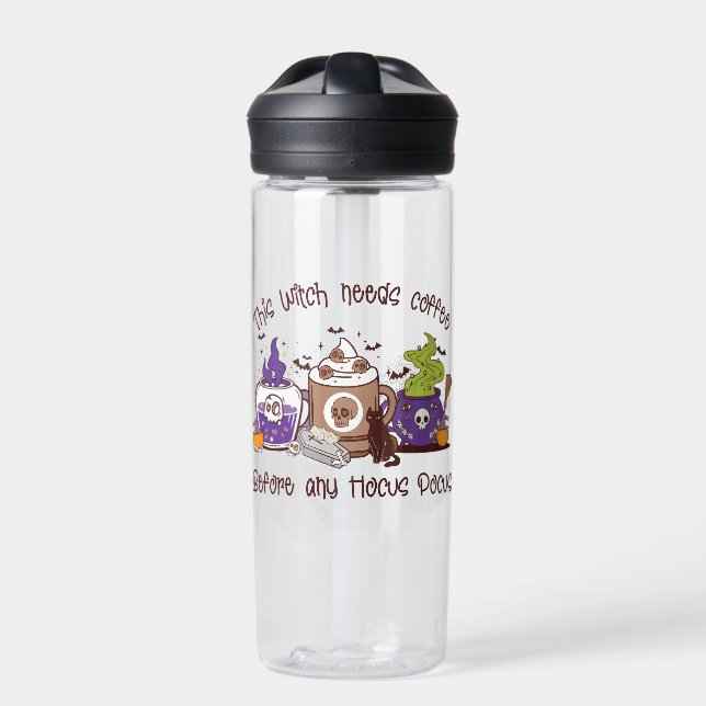 Diese Hexe braucht Kaffee Trinkflasche (Vorderseite)