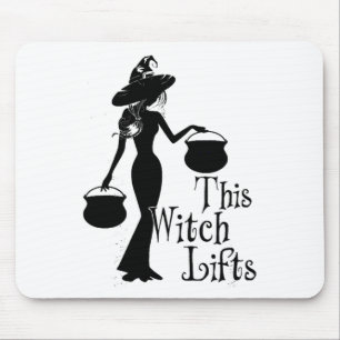 Diese Hexe hebt die lustige Workout-Fitness Bodybu Mousepad