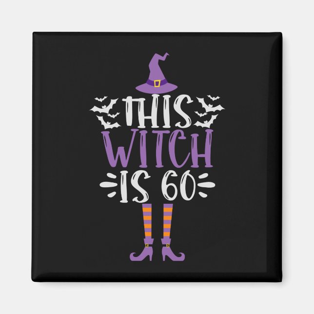 Diese Hexe ist das sechzigste lustige Halloween Ge Magnet (Vorne)