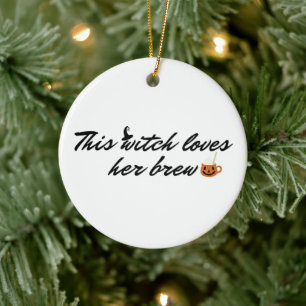 Diese Hexe Liebe ihre Braue saisonale Verzierung Keramik Ornament