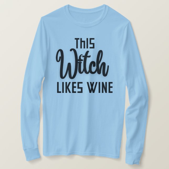 Diese Hexe mag Wein T-Shirt (Design vorne)