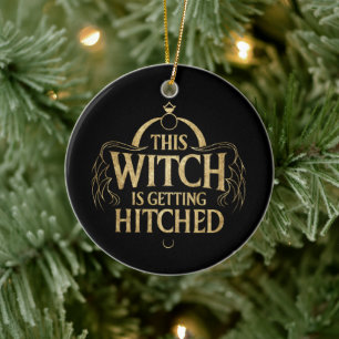 Diese Hexe wird geheiratet Hallo Hochzeit Braut Keramik Ornament