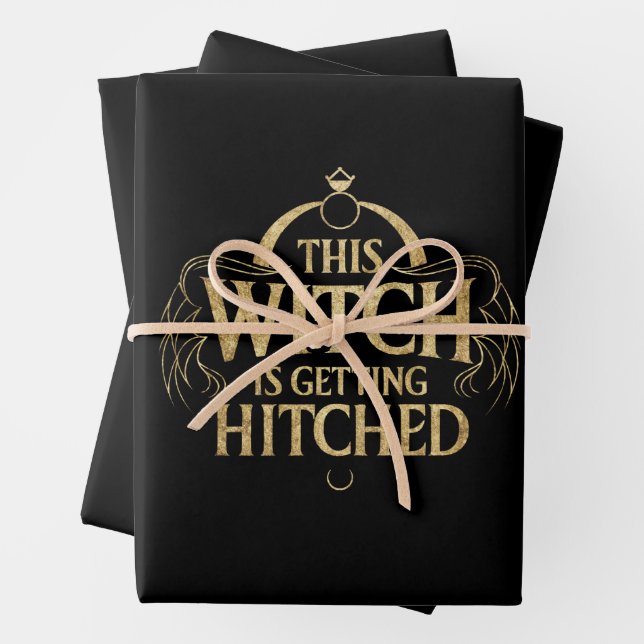 Diese Hexe wird Hallo Wedding Bride Hitched Geschenkpapier Set (Beispiel)