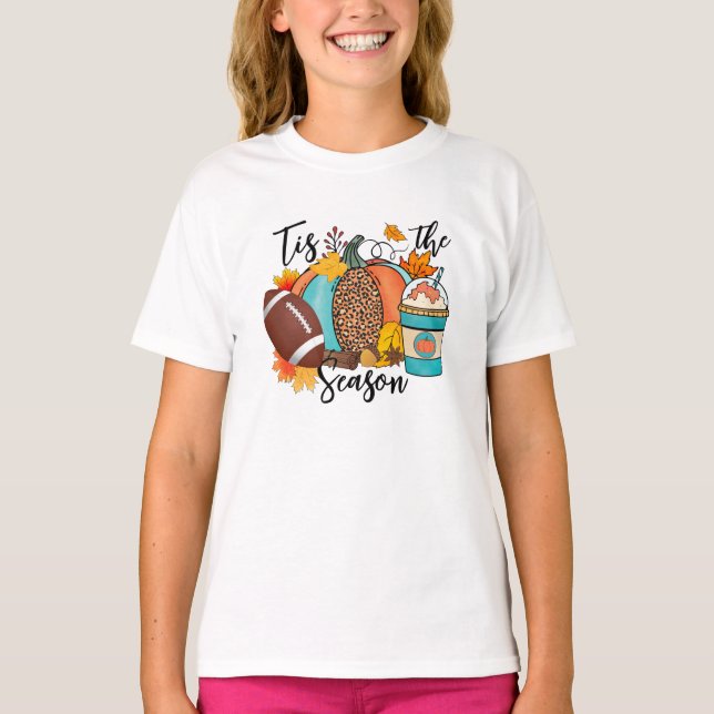 'Diese Jahreszeit - Herbst, Fußball und Kürbisgewü T-Shirt (Vorderseite)
