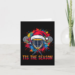Diese Jahreszeit Lacrosse Maske Weihnachtsmannmütz Karte