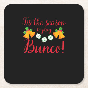 Diese Jahreszeit Spielen Bunco Weihnachtsfeiertag  Rechteckiger Pappuntersetzer