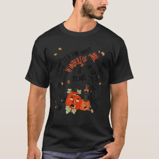 Diese Jahreszeit tanzt Skelette Black Cat Pumpkin T-Shirt