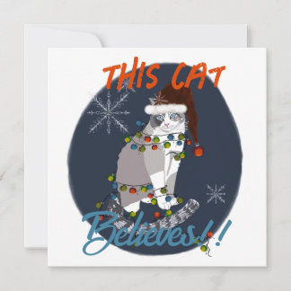 Diese Katze glaubt an Weihnachtskarte Dankeskarte