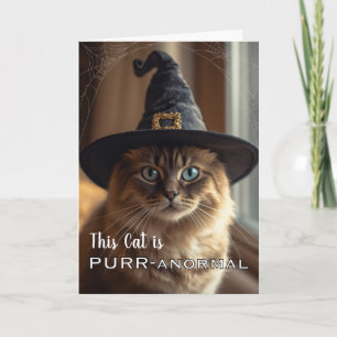 Diese Katze ist PURR-anormal mit Halloween-Hexenka Karte