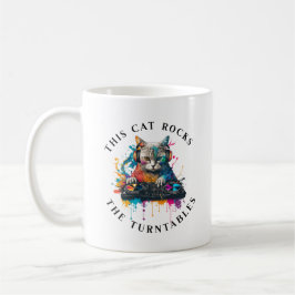 Diese Katze rockt die Turntable Kaffeetasse