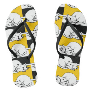 Diese Katze schläft. Flip Flops