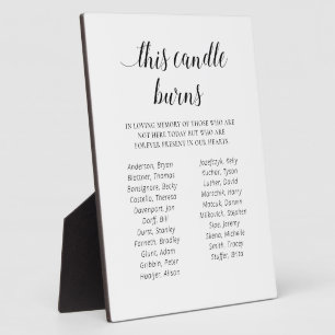 Diese Kerze bläst Names Class Wiedersehen Memorial Fotoplatte