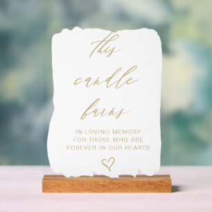 Diese Kerze bröckelt den Hochzeitstabellen Acrylschild