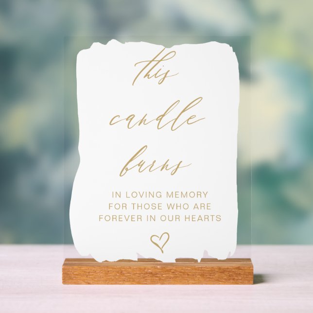 Diese Kerze bröckelt den Hochzeitstabellen Acrylschild (Neutral)