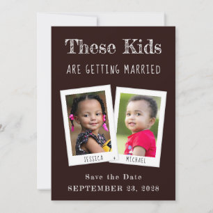 Diese Kinder heiraten Fotos Lustig Schwarz Save The Date