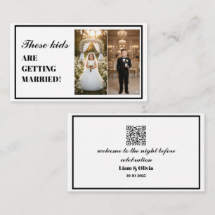 Diese Kinder heiraten & Probedinner Begleitkarte