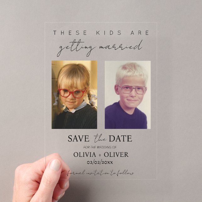 Diese Kinder heiraten Save the Date Acryleinladungen (Insitu (Handheld))