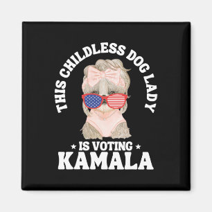 Diese kinderlose Hundedame wählt Kamala 2024 Funn Magnet