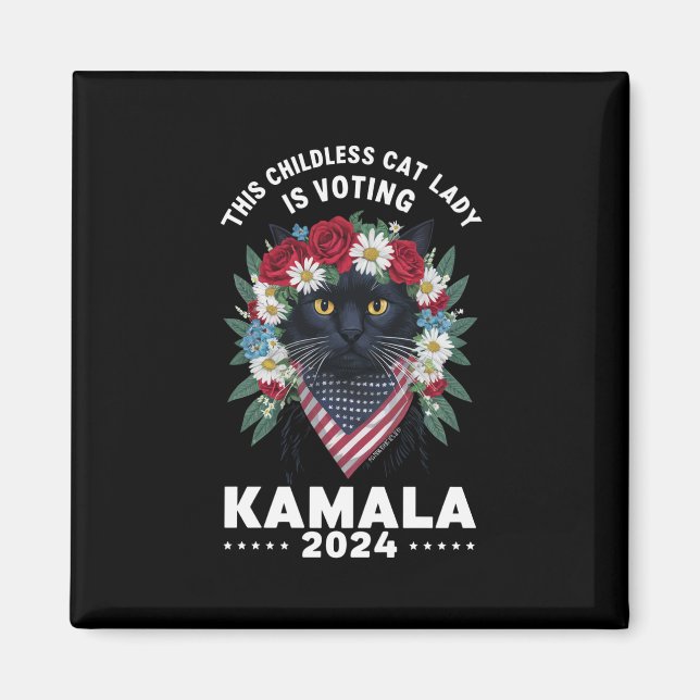 Diese kinderlose Katze Lady Ladys wählt Kamala Magnet (Vorne)