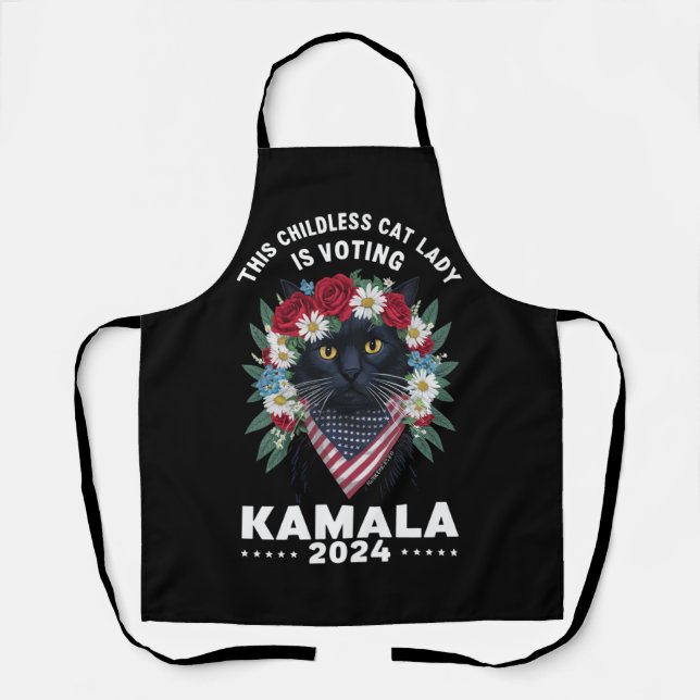 Diese kinderlose Katze Lady Ladys wählt Kamala Schürze (Vorderseite)