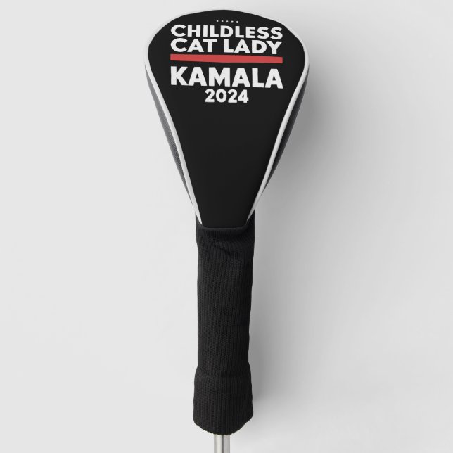Diese kinderlose Katze-Lady wählt Kamala 2024 Golf Headcover (Vorderseite)