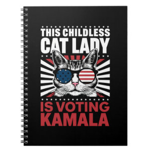 Diese kinderlose Katze-Lady wählt Kamala 2024 Notizblock