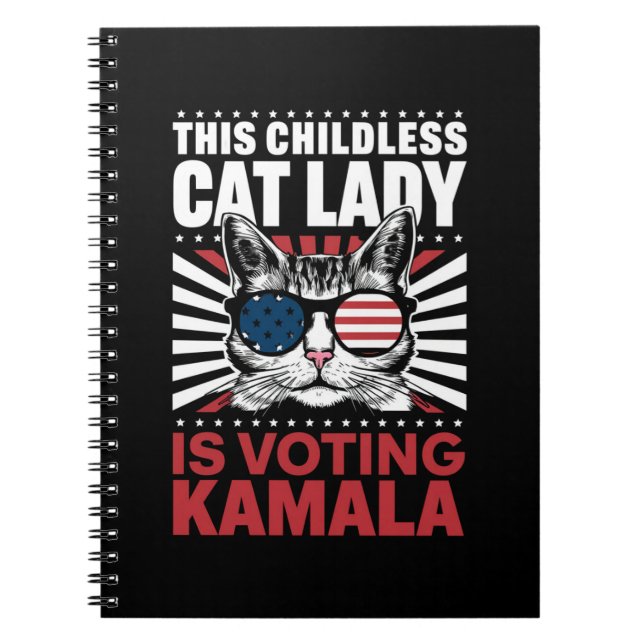 Diese kinderlose Katze-Lady wählt Kamala 2024 Notizblock (Vorderseite)