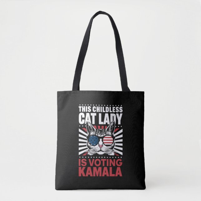 Diese kinderlose Katze-Lady wählt Kamala 2024 Tasche (Vorderseite)