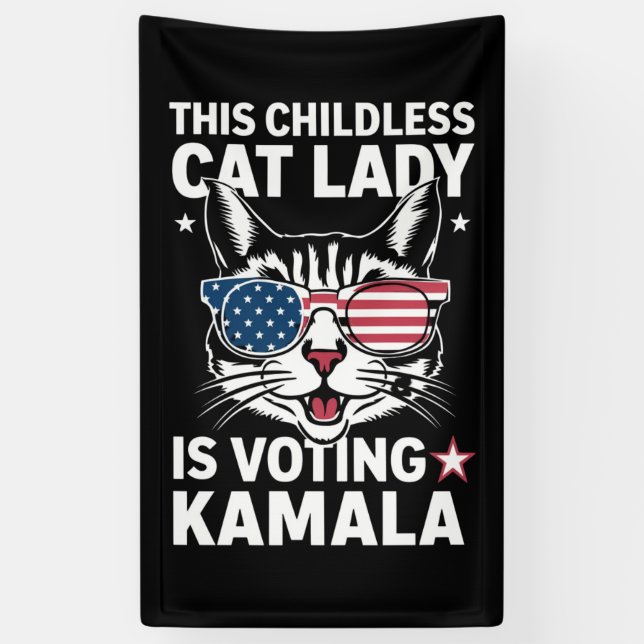 Diese kinderlose Katze-Lady wählt Kamala Banner (Vertikal)