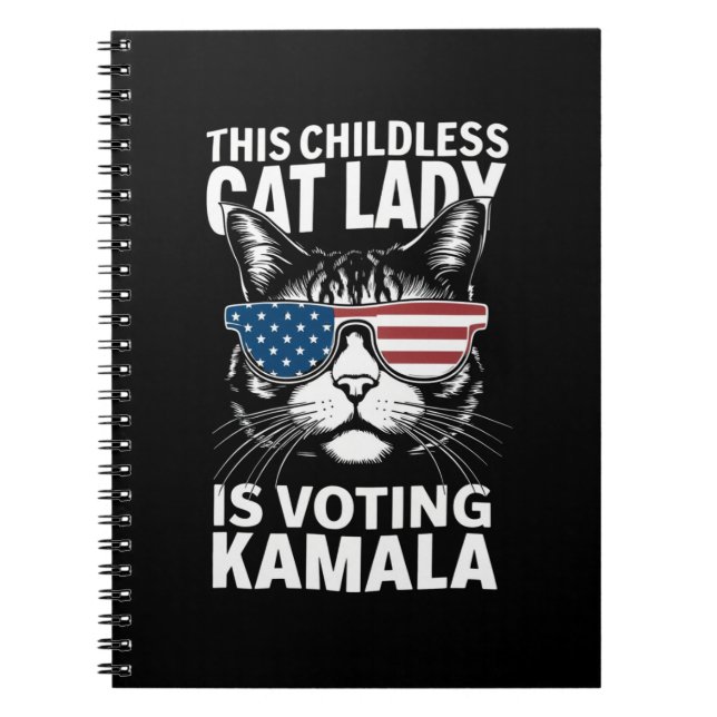 Diese kinderlose Katze-Lady wählt Kamala-Harris 24 Notizblock (Vorderseite)