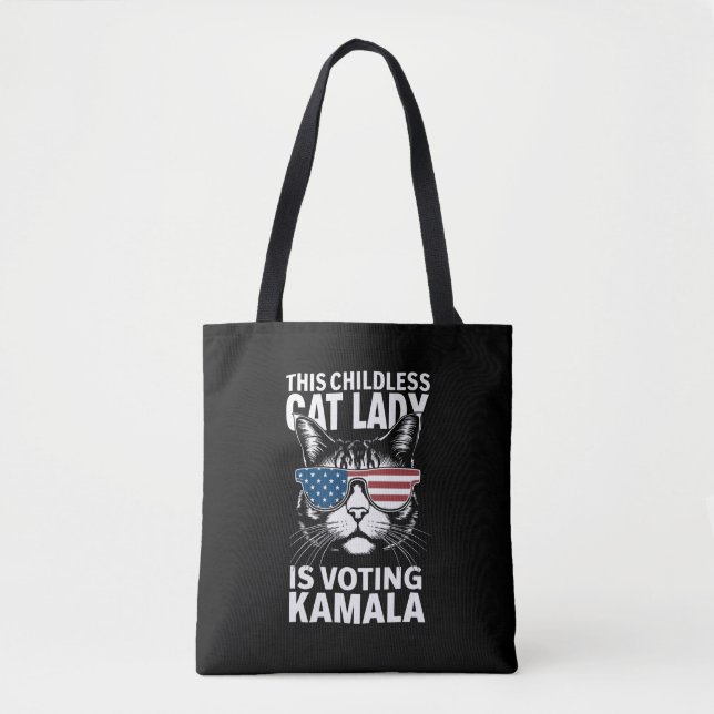 Diese kinderlose Katze-Lady wählt Kamala-Harris 24 Tasche (Vorderseite)
