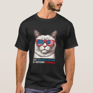 Diese kinderlose Katze-Lady wählt Kamala Harris Pr T-Shirt