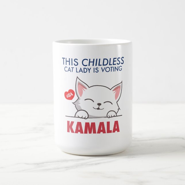 Diese kinderlose Katze-Lady wählt Kamala Kaffeetasse (Mittel)