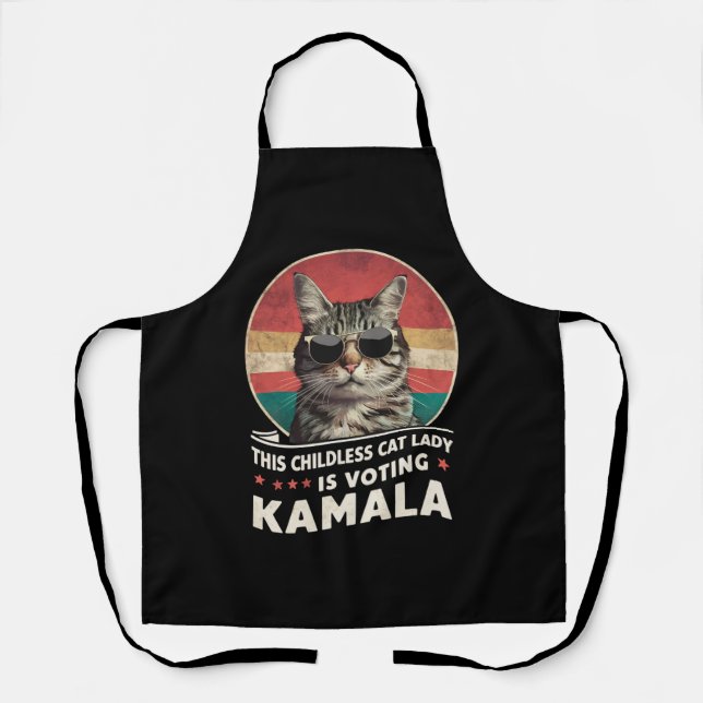 Diese kinderlose Katze-Lady wählt Kamala Schürze (Vorderseite)