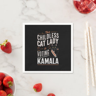 Diese kinderlose Katze-Lady wählt Kamala Serviette