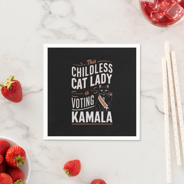 Diese kinderlose Katze-Lady wählt Kamala Serviette (Beispiel)